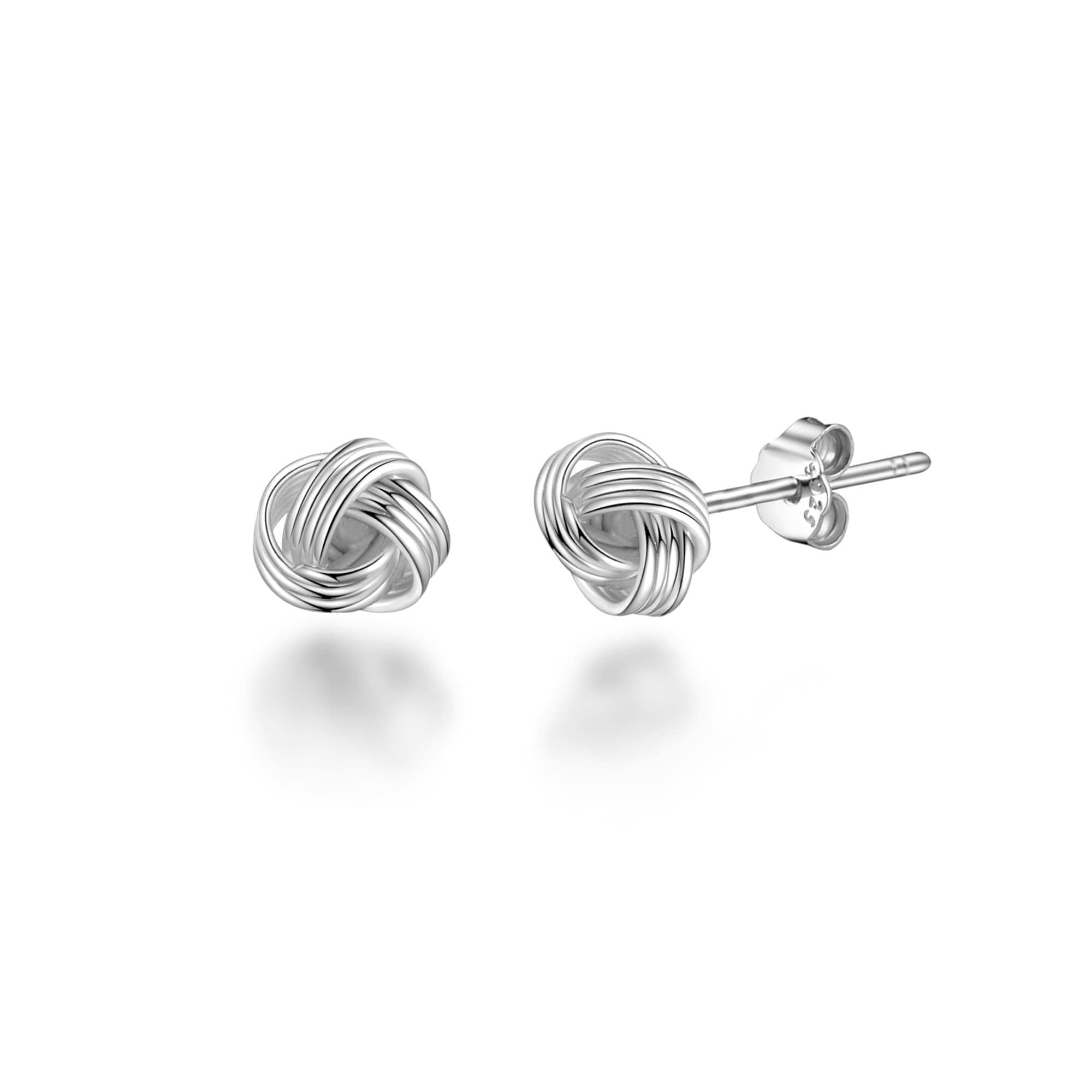 Philip Jones Sterling Silver 4mm Love Knot Earrings