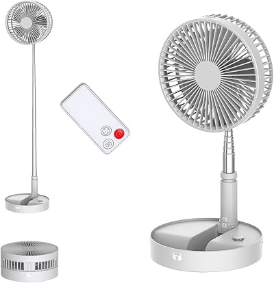 UN Desk Fan Air Circulator USB Battery Powered Remote 4 Speed