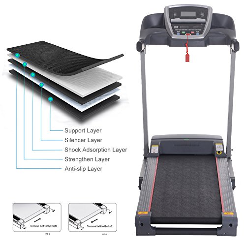 Folding Electric Treadmill Incline Motorized Running Machine Smartphone APP Control for Home Gym Exercise (Functional Treadmill-Gray)