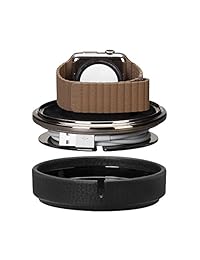 Sena Reloj de piel para mujer funda con el modo de mesita de noche de viajes para el Apple Watch, Negro