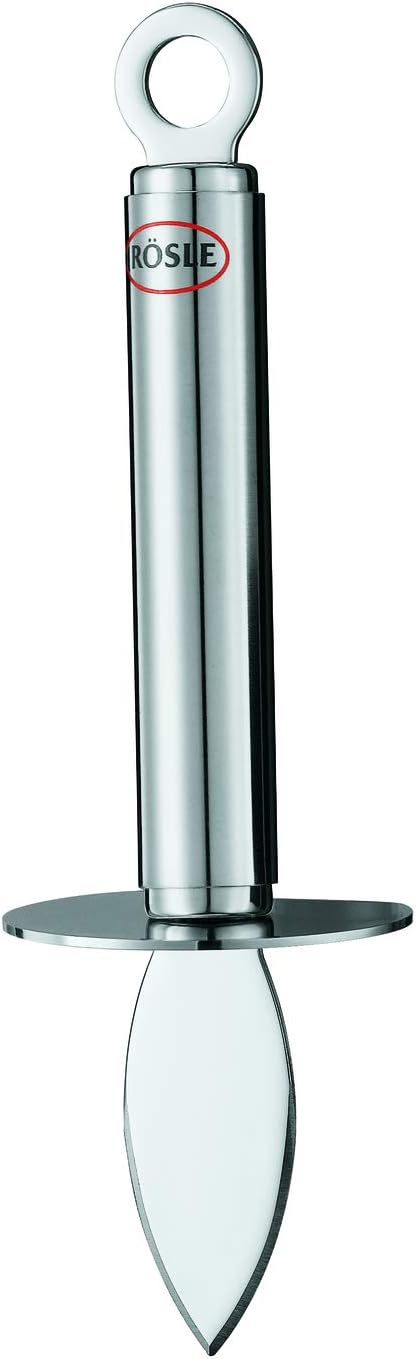Rösle Austernbrecher, hochwertiges Austernmesser mit Rundgriff zum Zubereiten von Muscheln und anderen Meeresfrüchten, Handschutz, Edelstahl 18/10