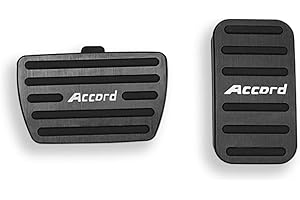 BOYUER Anti-Slip No Drilling Aluminum Brake and Gas Accelerator Pedal Covers for Honda Accord LX EX-L TOURING EX 9th 10th 2014-2022 (Not Fit Sport) Foot Pedal Pads Kit 2PCS (BLACK)