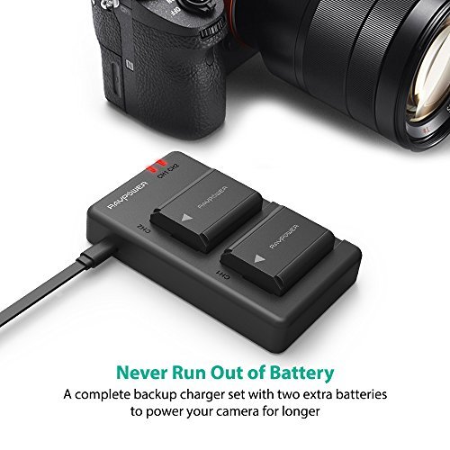 NPFW50 RAVPower Camera Batteries Charger Set for Sony A6000 Battery