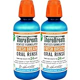 TheraBreath Dentist Recommended Fresh Breath Oral Rinse - Icy Mint Flavor, 16 Ounce (Pack of 2)
