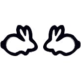 Tiny Rabbit Bunny Stud Earrings Stainless Steel Lovely Cute Hare Animal Pets Carrot Lightweight Small Earrings for Women Minimalist Happy Easter Spring Holiday Birthday Christmas Trendy Jewelry Gifts