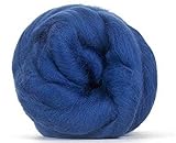 4 oz Paradise Fibers 64 Count Dyed Denim (Blue) Merino Top Spinning Fiber Luxuriously Soft Wool Top Roving for Spinning with Spindle or Wheel, Felting, Blending and Weaving