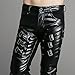 Idopy Men`s Rock Punk Patchwork Leather Pants