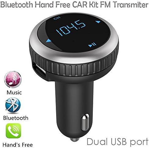 Bluetooth Car FM Transmitter, Piozoon Wireless Bluetooth 4.2 FM Modulator Car Radio Adapter With LED Display Duel 2.1A USB Output MP3 Player Support TF Card USB Flash Drive for Android IOS (Bt 69)