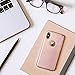 LOHASIC for iPhone Xs Case, Slim Luxury Pink PU Leather Anti-Slip Grip Scratch Resistant Pretty Cover Girly Cases - Rose Gold