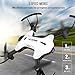 DROCON Ninja Foldable Drone for Kids and Beginners with 720P FPV HD Wi-Fi 90° Rotating Camera with Wide-Angle Lens, Real-time Live Video, Altitude Hold, One-Key Take-Off/Landing, 3D Flips, White
