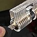 1-Pack Transparent Practice Lock, Sopoby Crystal Visible Training Lock for Locksmith, Cylinder Lock with 2 Keys (Dual Keyholes)