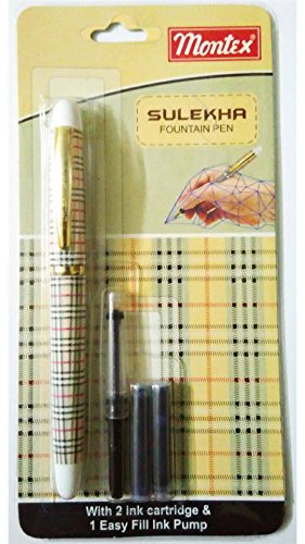 Set of Montex Sulekha Fountain Pen with Ink Cartridge Easy Fill Ink  Pump