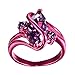 RongXing Jewelry 2016 New Amethyst Diamond Ring,14KT Gold Red 