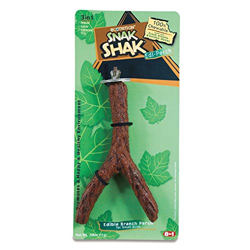 eCOTRITION Snak Shak Edible Branch Perch for Small Birds, Chewable