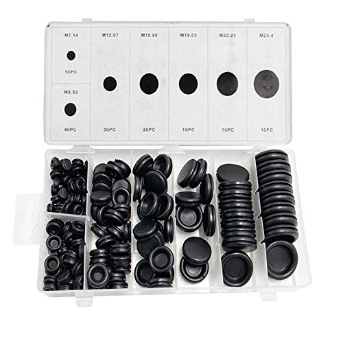 7Trees 170PCS Rubber Grommet Kit, Electrical Wire Gasket Firewall Solid