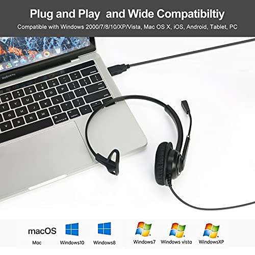 EMAIKER USB PC Headset with Microphone for Office Call Work
