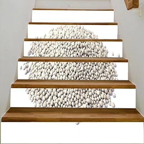 vanfan 3D Creative composite mineral fertilizers background DIY Refurbished Stairs Stickers Removable Waterproof Stairs Mural（39.3"w x 7"h x 6PCS）