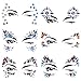 Lady Up 6 PCS Face Jewels Tattoo Set Mermaid Gem Rhinestones Eyes Body Stickers Bindi Crystals Glitter for Rave Party Festival
