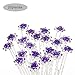 TQWY Lovely Charm 20pcs Wedding Bridal Party Diamante and White Faux Prom Pearl Flower Rhinestone Crystal Hair Pins Clips Grips Pins Hairpins Bridesmaid Clips (D purple)