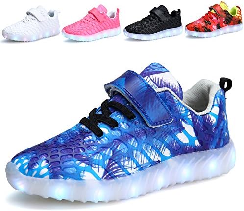 VIIRUN Little/Big Kids LED Light Up Running Shoes Boys and Girls USB Charging Flashing Sneakers For Christmas ¡­