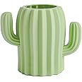 YOSCO Silicone Pen Holder Cactus Cute Pencil Holder Cup Pot for Desk for Kids Office Decor Desk Organizer Makeup brush Holder Toothbrush Holder (Green)