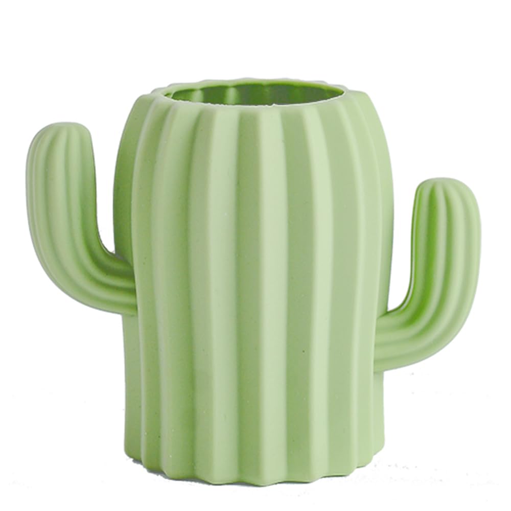 Joyramic Silicone Cactus Pencil Holder - Cute Pens Cup for Kids Office Decor Desk Accessories Pen Pot Organizer (Green)