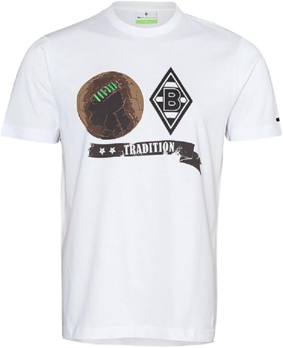Borussia M Gladbach Retroball T Shirt Size S Colour White Amazon Co Uk Clothing