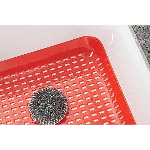 image for InterDesign Contour Kitchen Sink Protector Mat, Red
