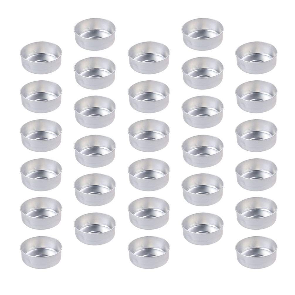 HEALLILY 200pcs Aluminum Tea Light Tins Metal Tea Light Cups Tea Light Empty Case Containers for DIY Candle Making Supplies Silver