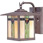 Tochange Tiffany Style Outdoor Wall Lights Stained Glass Corridor Wall Lamp Vintage Outdoor Balcony Aisle Hallway Wall Sconce