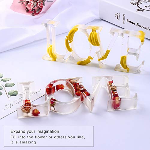 Resin Silicone Molds LET'S RESIN Love Sign Mold, Epoxy Resin Molds for DIY Table Decoration, with a Fairy Light to Create Your Romantic Resin Dream - Thumbnail 2