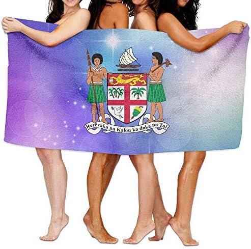 VIMMUCIR Beach Towel Coat of Arms of Fiji 80" X 130" Soft Lightweight Absorbent for Bath Swimming Pool Yoga Pilates Picnic Blanket Towels