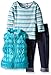 Little Lass Baby Girls' 3 Piece Puffy Vest Set Stripe Sequin