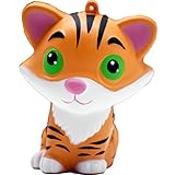 Kutzi Mutzi's Key Chain Squishy Kawaii Cute Tiger Cream Scented Squishies Slow Rising Decompression Squeeze Toys Children Simulation Cute Tiger Toys