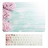 TOP CASE - 2 in 1-Floral Pattern Matte Hard Case + Keyboard Cover Compatible with MacBook Pro 15