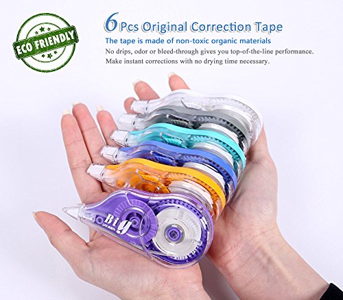 Original Correction Tape, 12 Meters Long Tape, 6-Pcs