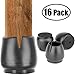 Anwenk 1” Chair Leg Floor Protectors for 1 to 1-3/16 Inch Round Chair Legs, Silicone Small Chair Leg Caps Best Chair Leg Tips, Color Black,16 Pack