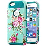 iPhone 6 Case, Vogue shop Peony Design Hybrid High Impact Heavy Duty Dual Layer Hard PC Outer Shell with Soft Rubber Inner Armor Defender Case Cover for Apple iPhone 6 4.7 Inch (peony Teal)