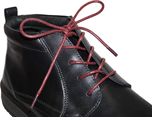 Shoeslulu 28" Premium Oxford Desert Boot Dress Round Waxed Canvas Shoe Laces (28 in. (72 cm), Bordeaux Wine) - Thumbnail 4