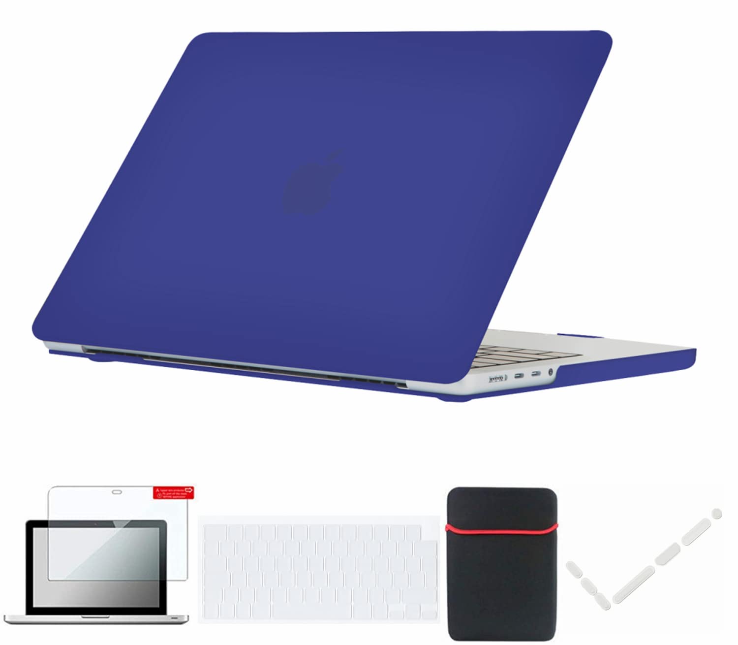 Se7enline Compatible with 2025 2024 2023 2022 2021 MacBook Pro 14 inch Case for A2918 A2992 A3112 A3401 A2779 A3434 M5 M4 M3 M2 M1 &Sleeve&TPU Keyboard Skin&Screen Protector&Dust Plug,Navy Blue