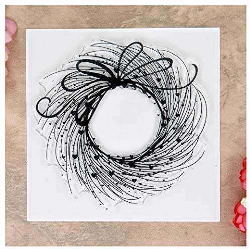 Kwan Crafts Heart Wreath Clear Stamps for Card Making Decoration and DIY Scrapbooking