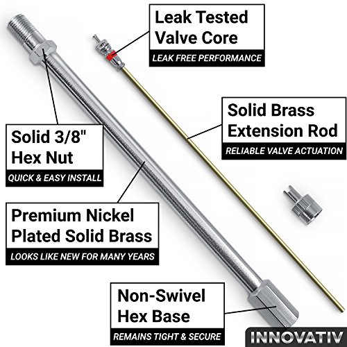 6 Inch Dually Valve Stem Extenders 2 Pack Easy Install, Heavy Duty