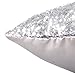 Kevin Textile Sequins Decorative Euro Throw Pillow Cover Sham 18 x 18 Christmas Pillow Case Cushion Cover,Hidden Zipper Design,1 Pack (Silver)