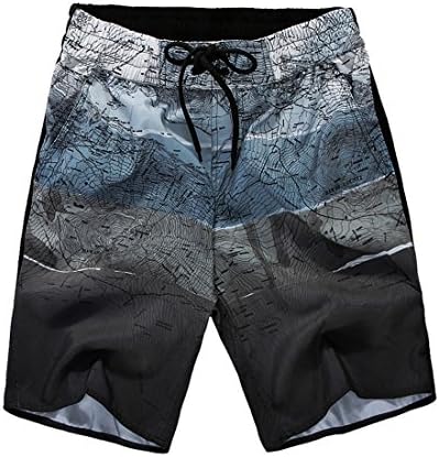 BINGKA Men's Quick Dry Swim Board Shorts Surfing Trunks World Map Printing Beach Shorts