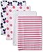 Gerber Unisex-Baby 4 Pack Flannel Burp Cloths, Flower, 20