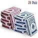 Kidsco 24-Decks Playing Cards - Blue Red Printed Box Individual Packing Party Favors,, Boys, Girls Adults Texas, Blackjack More - by