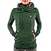 Tzou Women's Cotton High Collar Long Sleeve Fleece Hoodied Sweatshirt