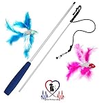 Pet Fit For Life 2 Fish and Feather Teaser and Exerciser For Cat and Kitten - Cat Toy Interactive Cat Wand