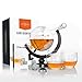 Atterstone Globe Whiskey Decanter Set, 850-ml Gift Set with Globe Glasses, 9 Whiskey Stones and Stainless Steel Funnel