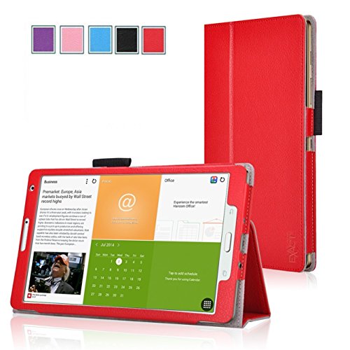 SwiftTECH PU Leather Folio Case Cover for Samsung Galaxy Tab S 8.4" SM-T700 SM-T705 (Red)